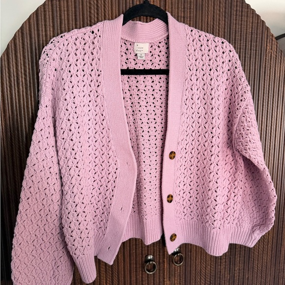 a new day Sweaters - Elegant Lavender Knit cropped Cardigan